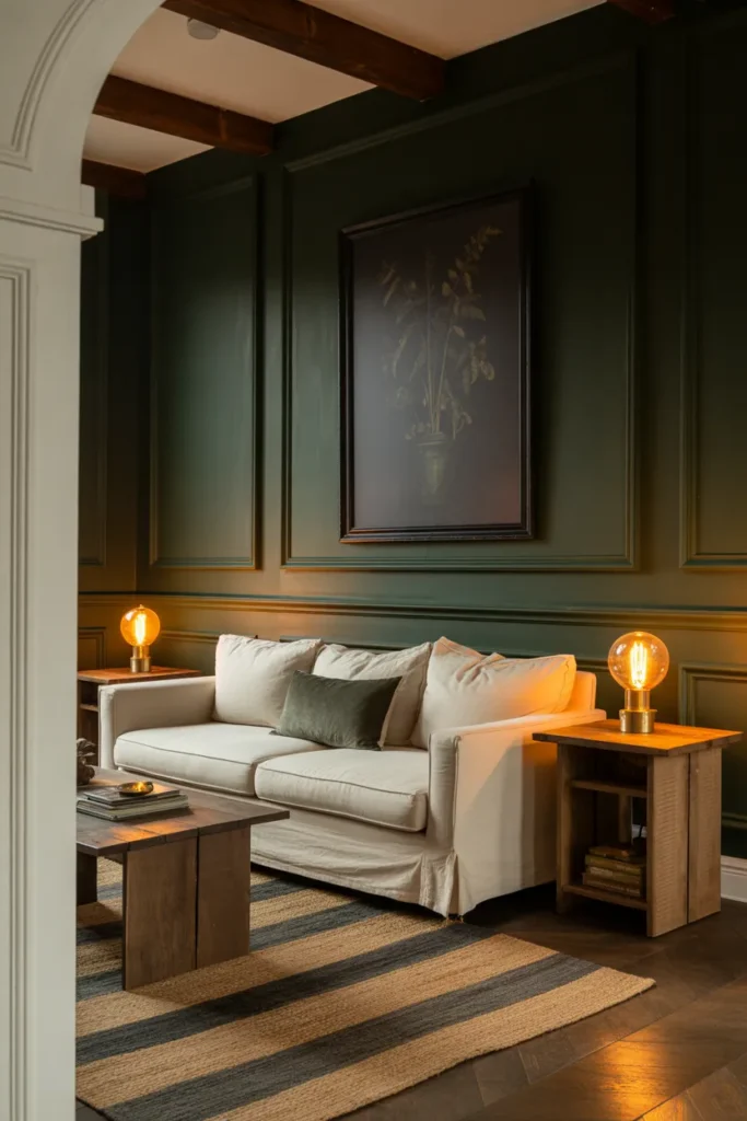 7-Dark Moody Farmhouse Living Room