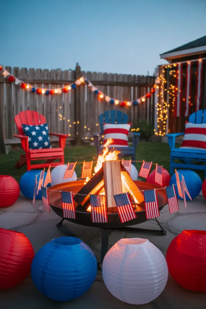 7-Fourth of July Fire Pit Light Setup