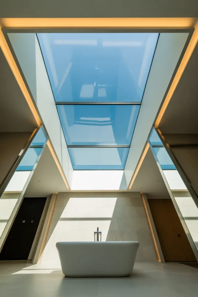 7-Metallic Painted Ceiling Bathroom