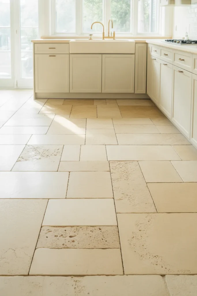 7-Pale Stone Kitchen Floor Tiles
