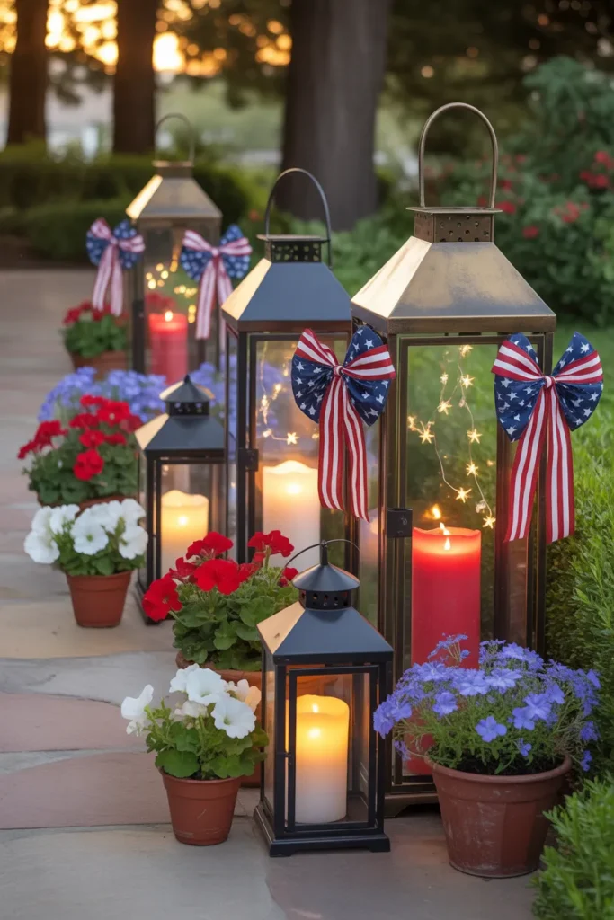 7-Patriotic Garden Lantern Display
