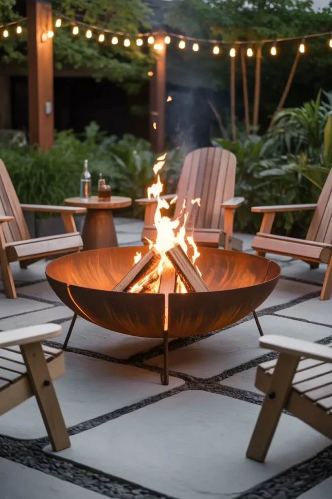 7-Steel Bowl Fire Pit Patio