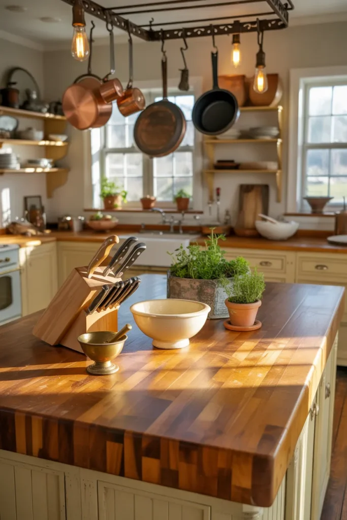 7-Vintage Butcher Block Kitchen