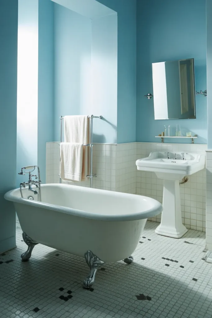 8-Baby Blue Vintage Bathroom
