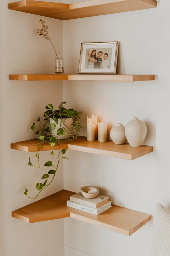 8-Floating Corner Shelves Display
