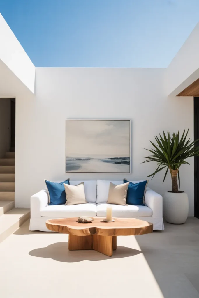 8-Modern Coastal Minimalist Living Room