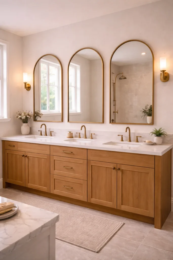 Arched Triptych Mirror Wall