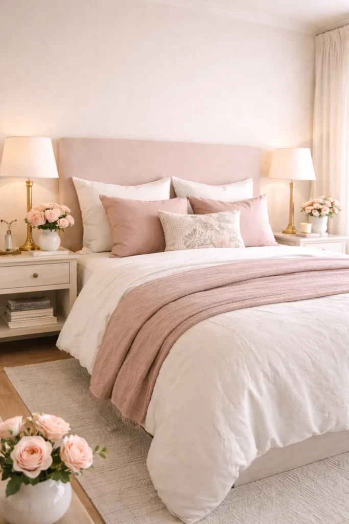Blush & White Romantic Spring Bedroom