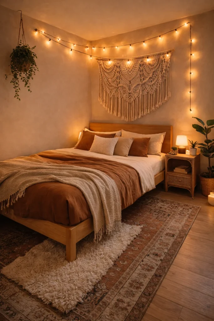 Boho Small Bedroom Layered Look