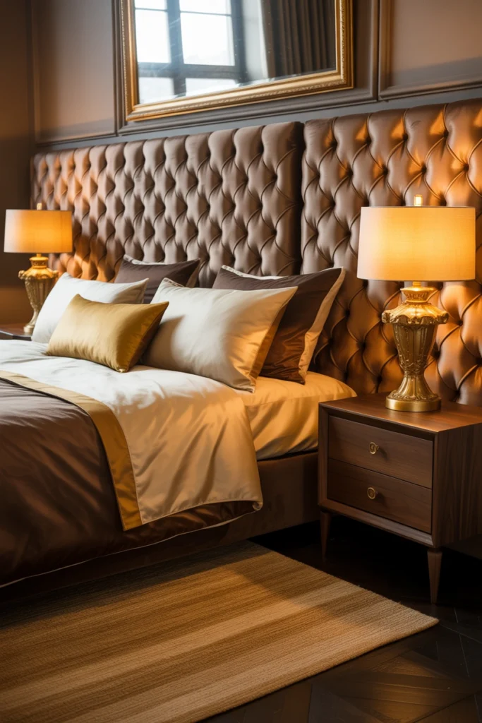 luxury brown & gold bedroom