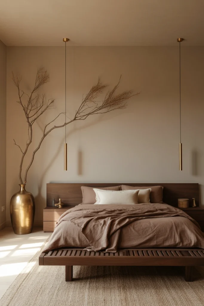luxury brown & gold bedroom