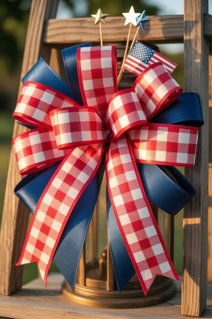 patriotic star and stripe bow