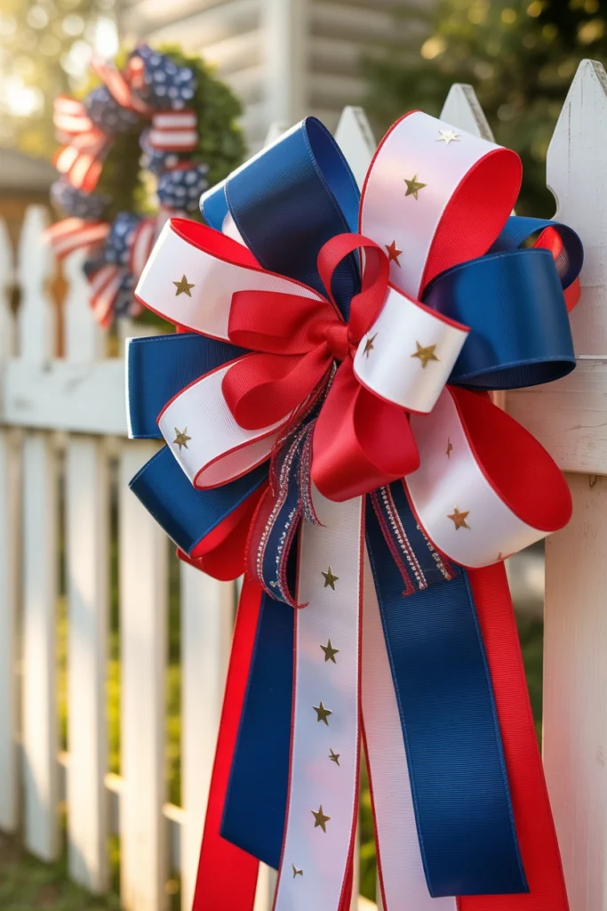 patriotic star and stripe bow