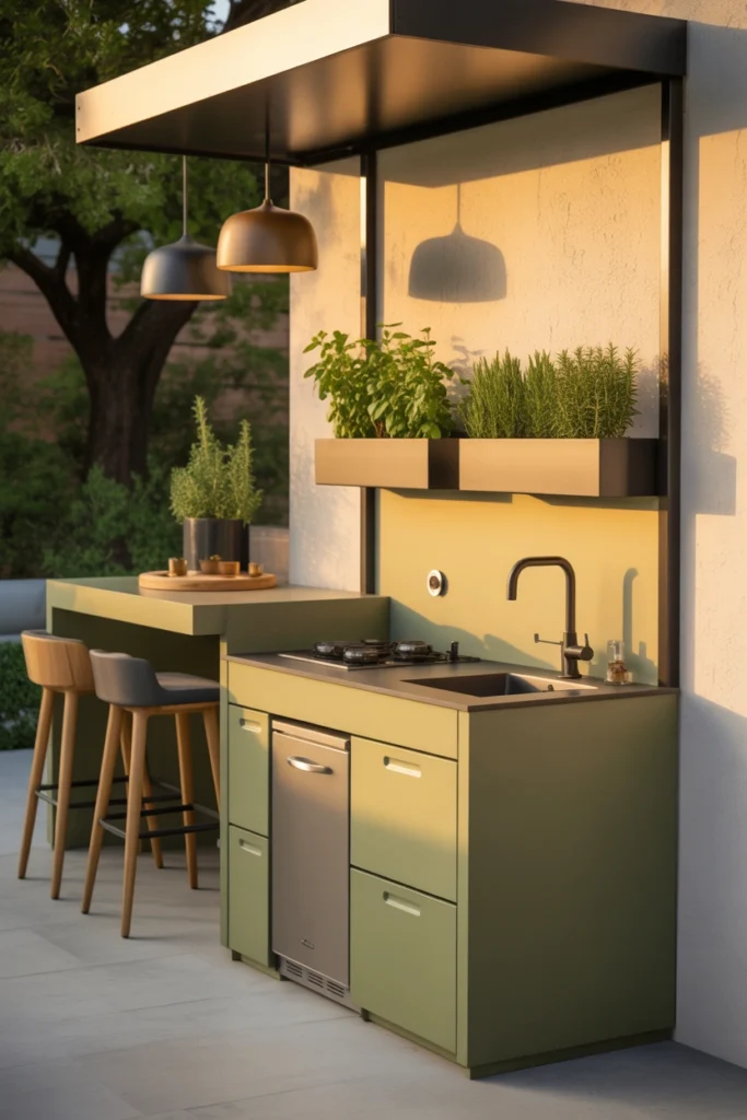 modern outdoor kitchen