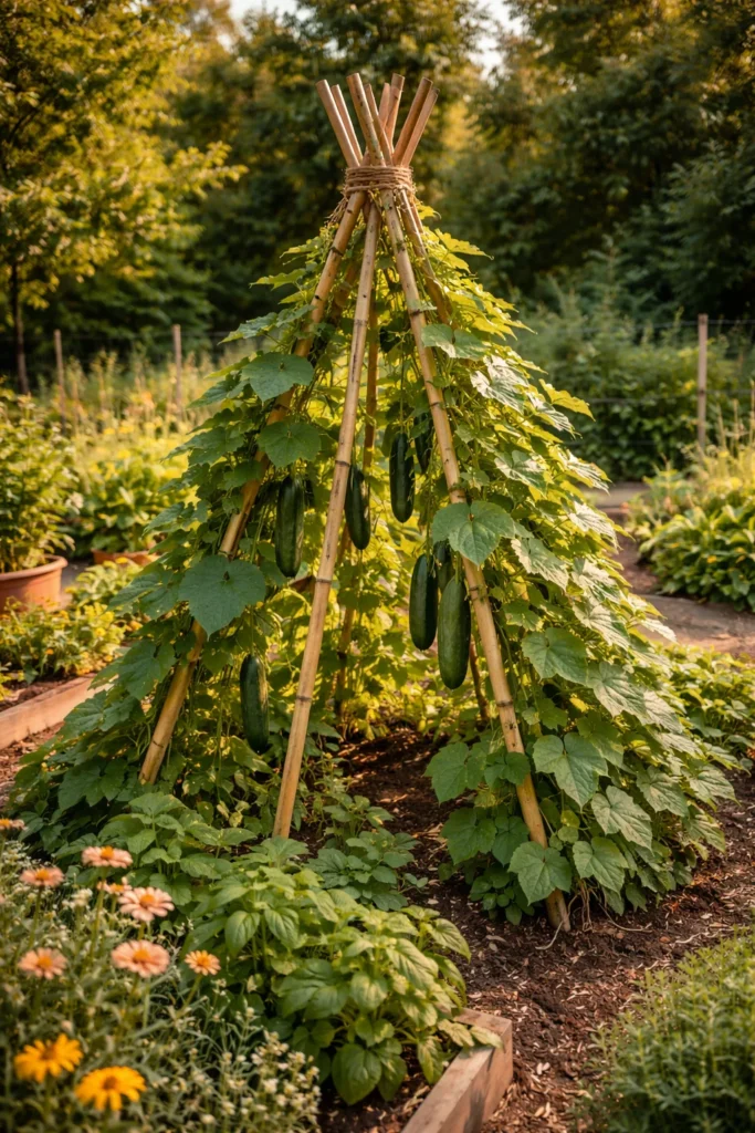 DIY Bamboo Teepee Trellis