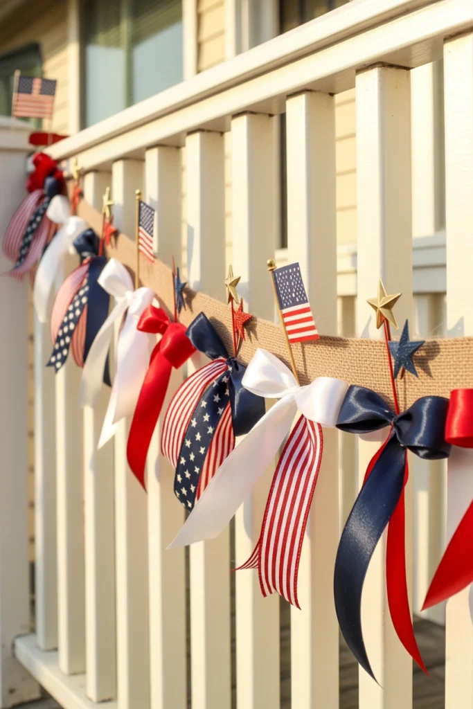 patriotic star and stripe bow
