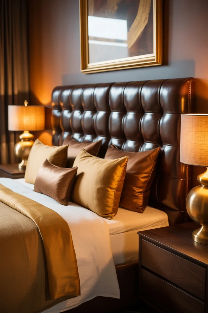 luxury brown & gold bedroom