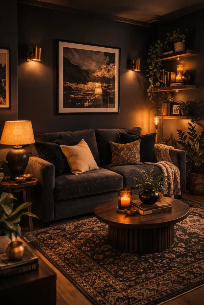 Dark & Moody Small Living Room
