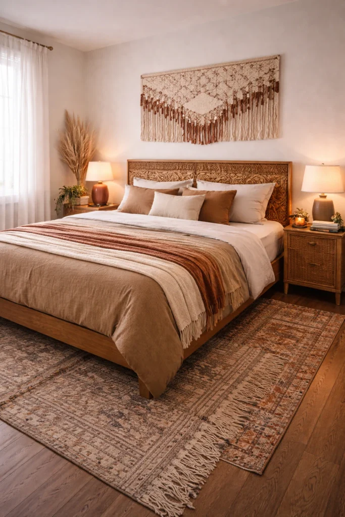 Earthy Boho Couples Guest Room