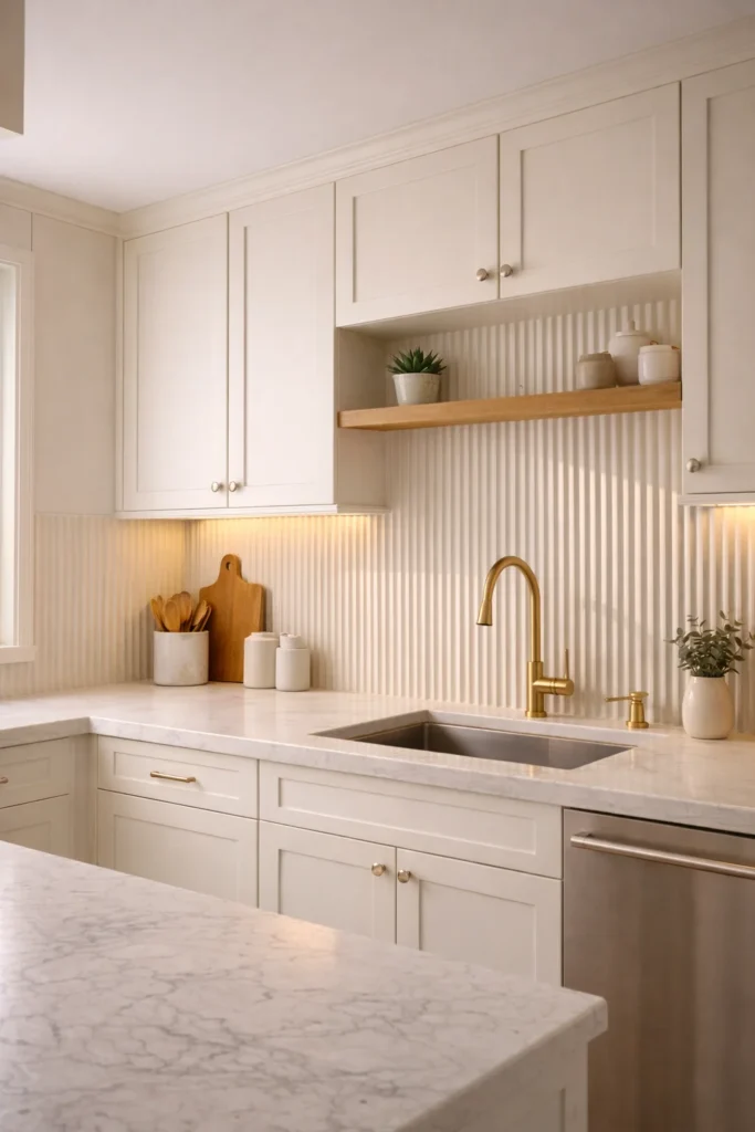 Fluted Plaster Backsplash