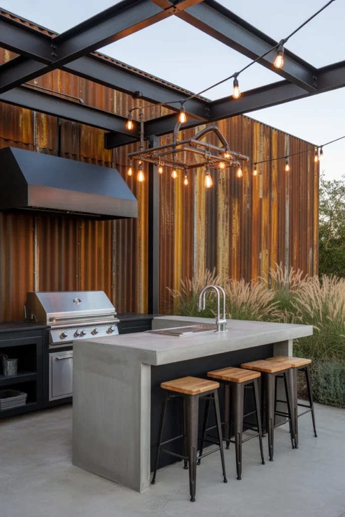 modern outdoor kitchen