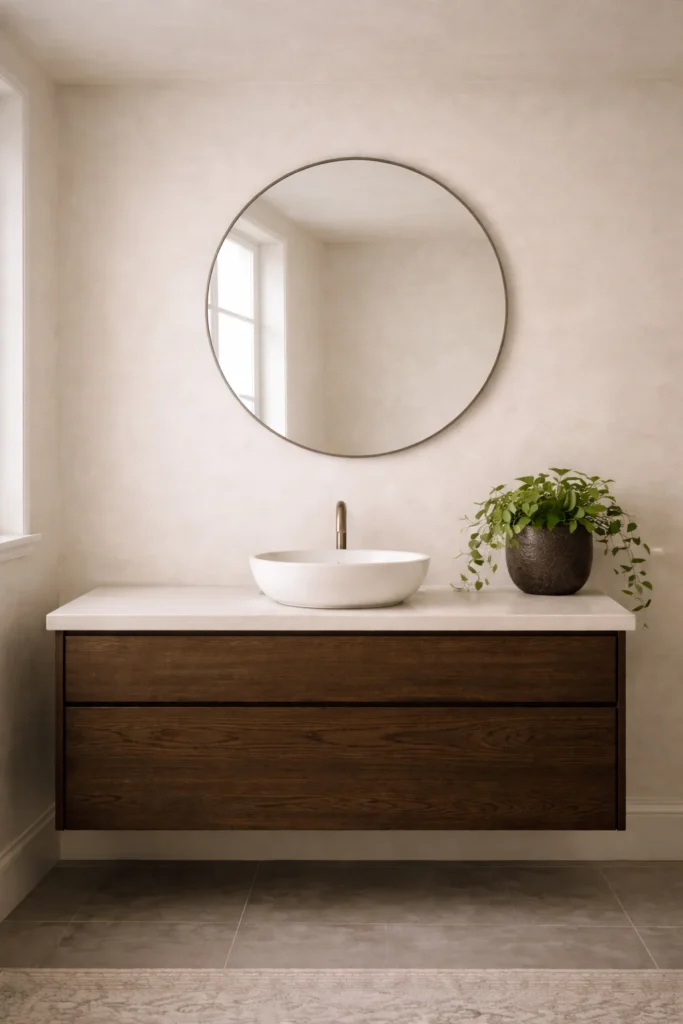 Japandi Bathroom Wall Moment