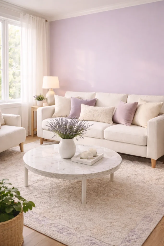 Lavender & White Dreamy Living Room