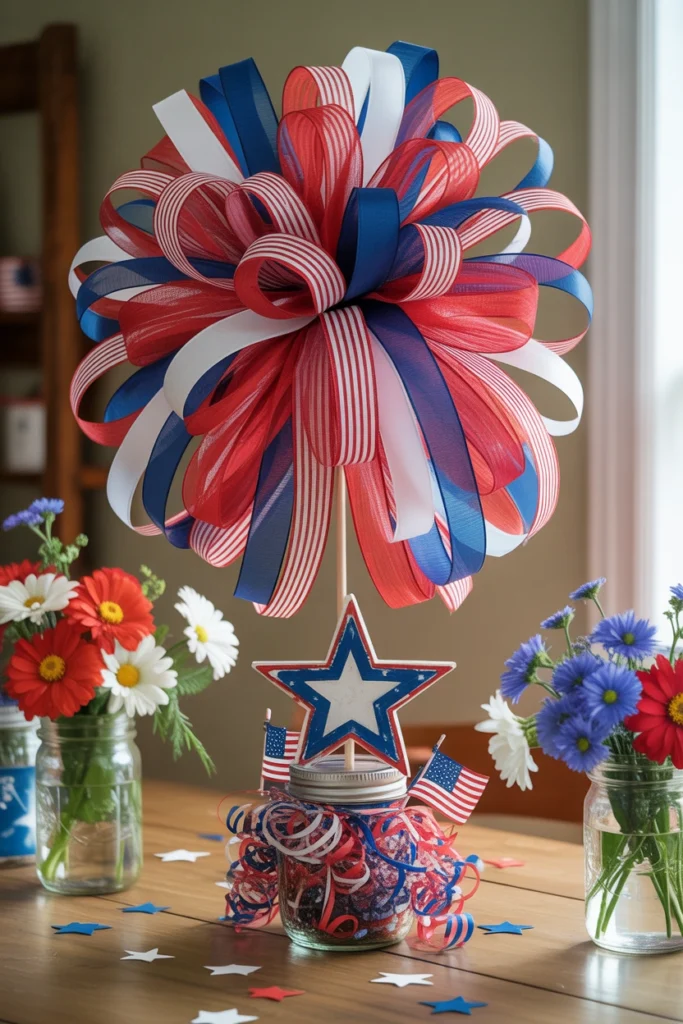 patriotic star and stripe bow
