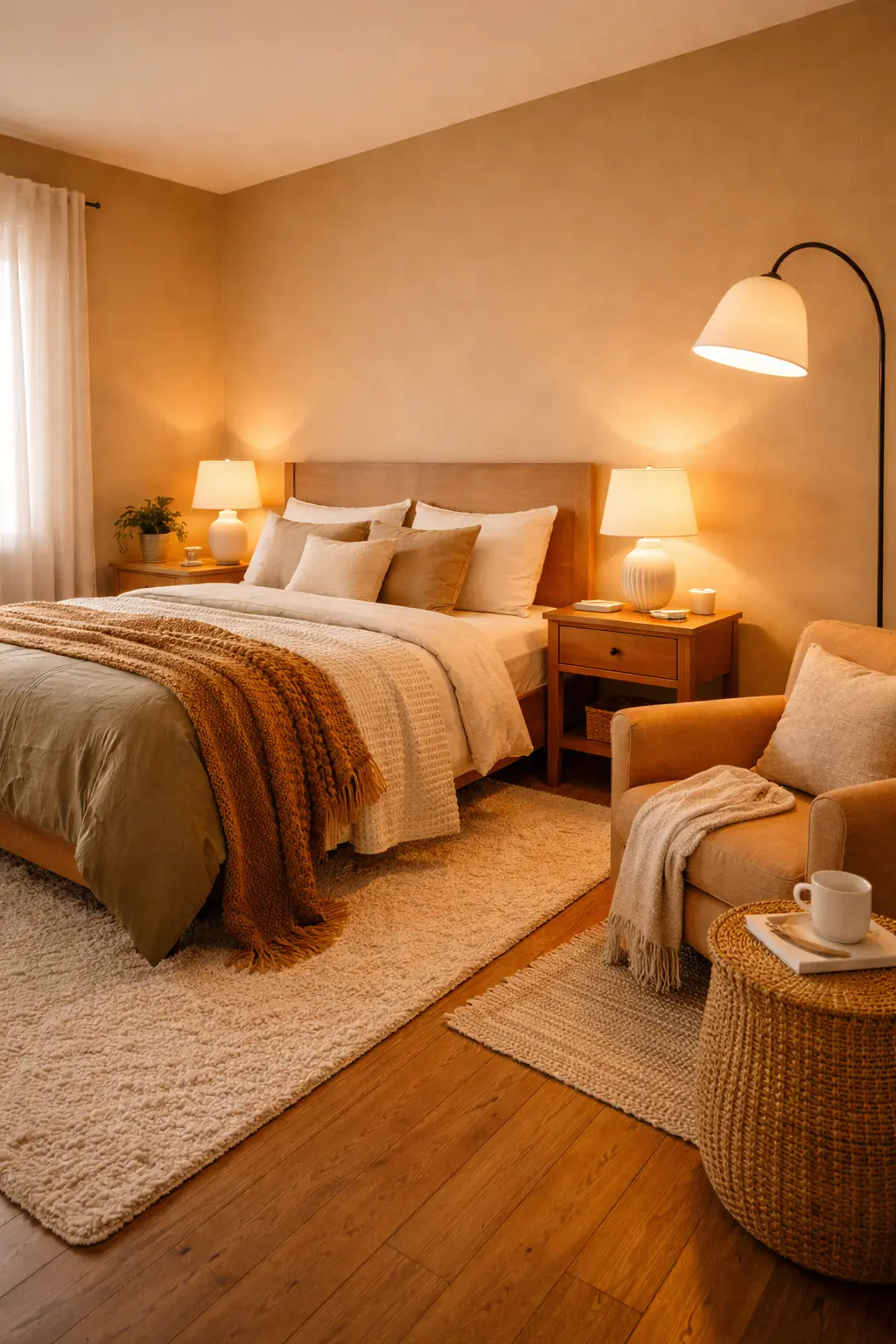 Layered Tan Textiles Corner