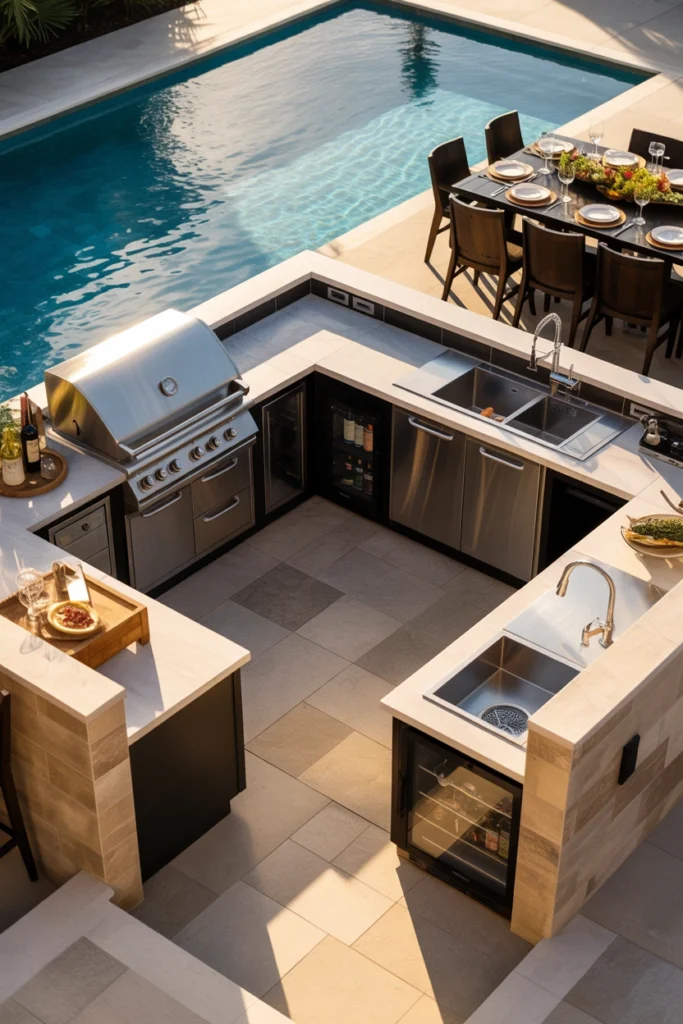 modern outdoor kitchen
