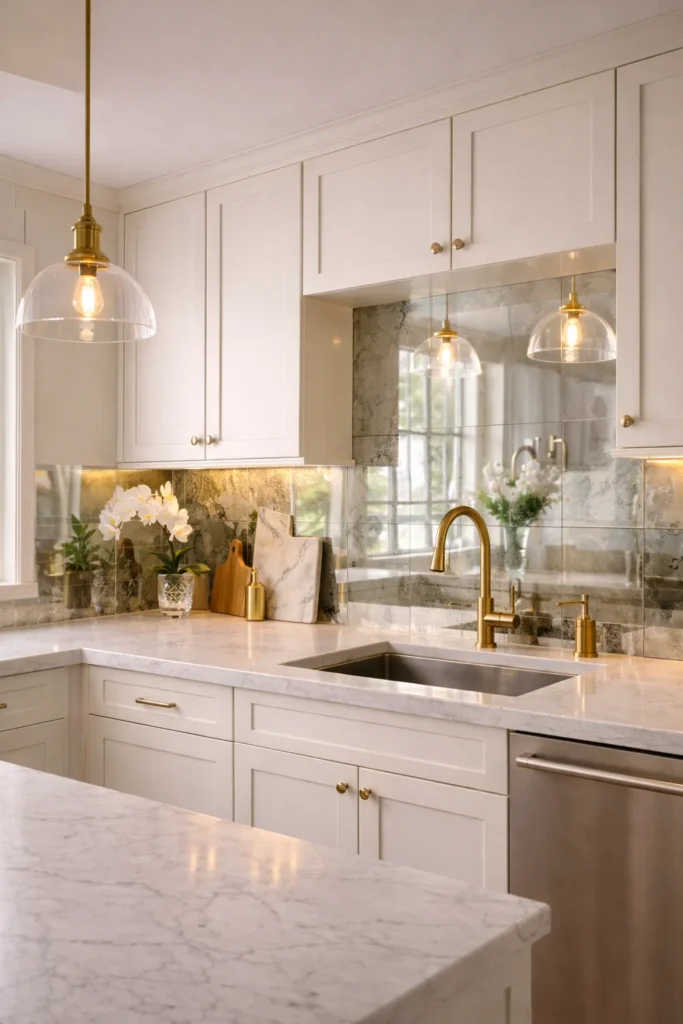 Mirrored Backsplash Glamour