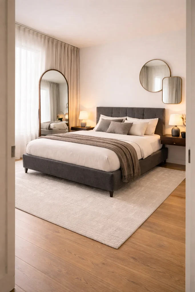 Mirrors That Expand a Small Bedroom