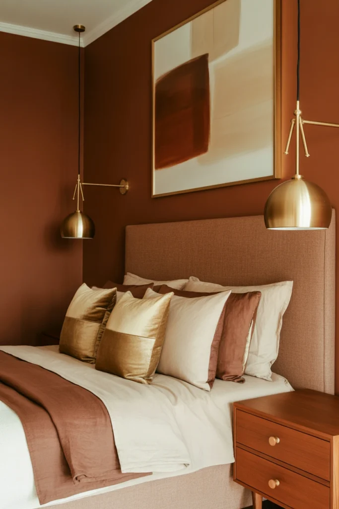 luxury brown & gold bedroom
