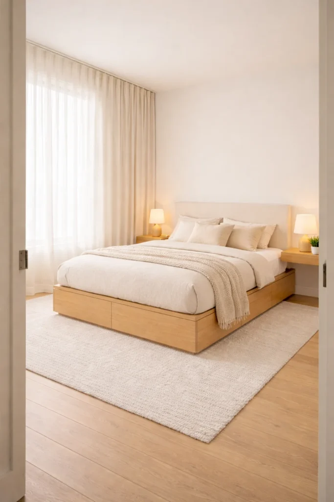 Neutral Palette Space Illusion Bedroom