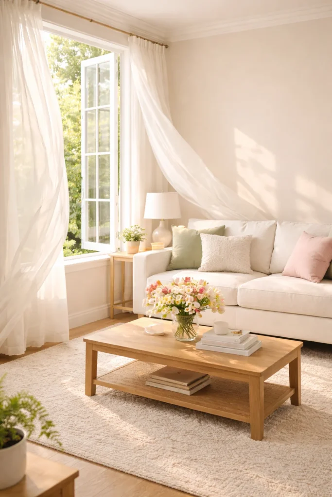 Open Window Breeze Spring Living Room