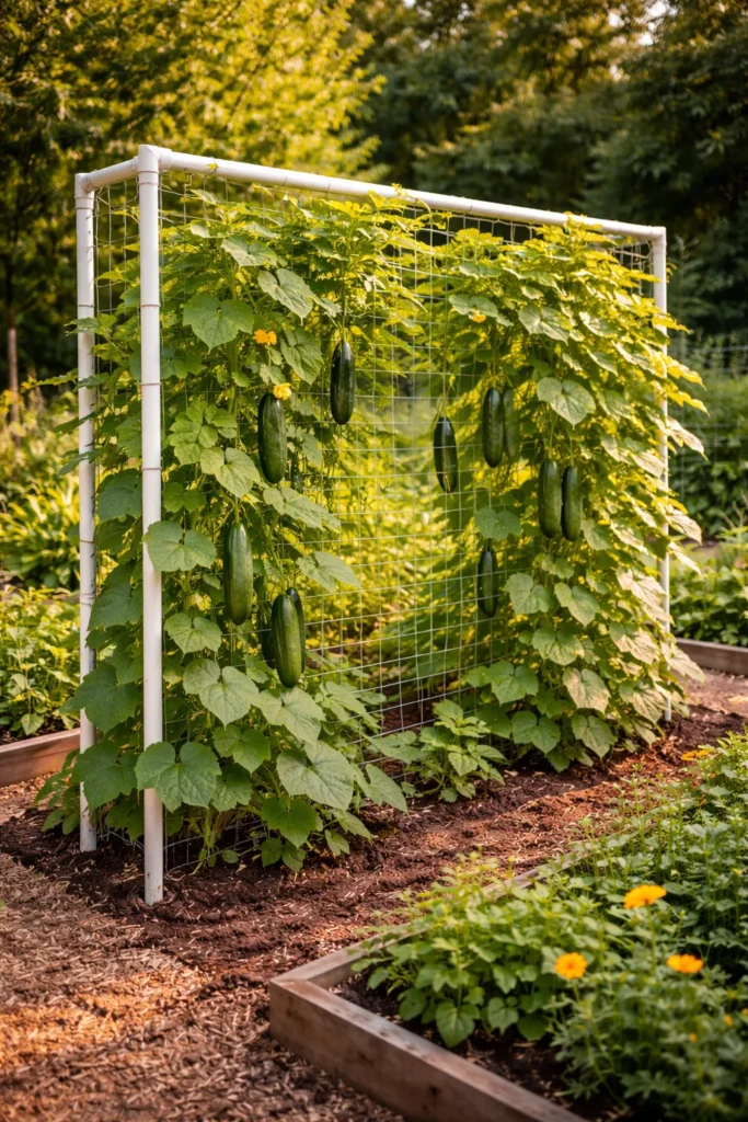PVC Pipe Cucumber Trellis Frame