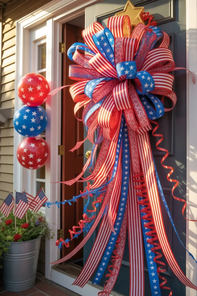 patriotic star and stripe bow
