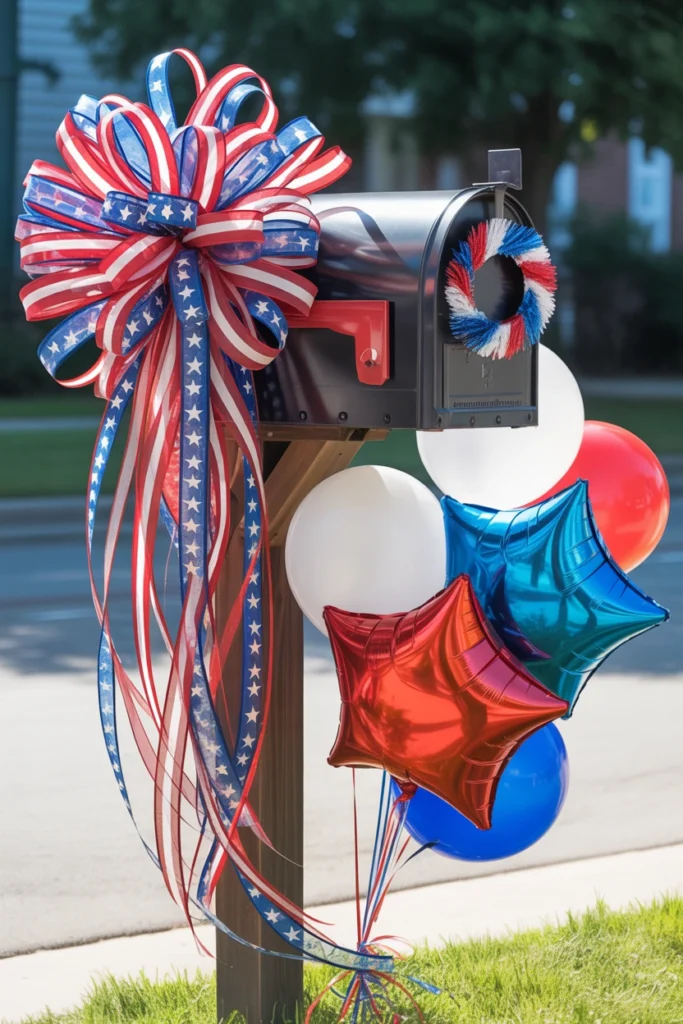 patriotic star and stripe bow