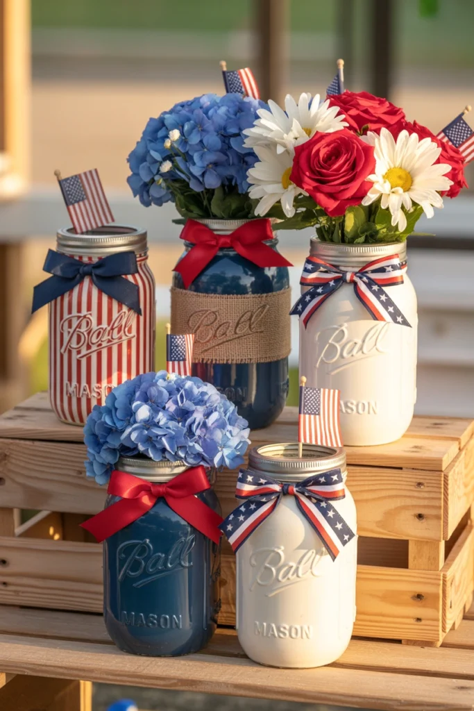 patriotic star and stripe bow