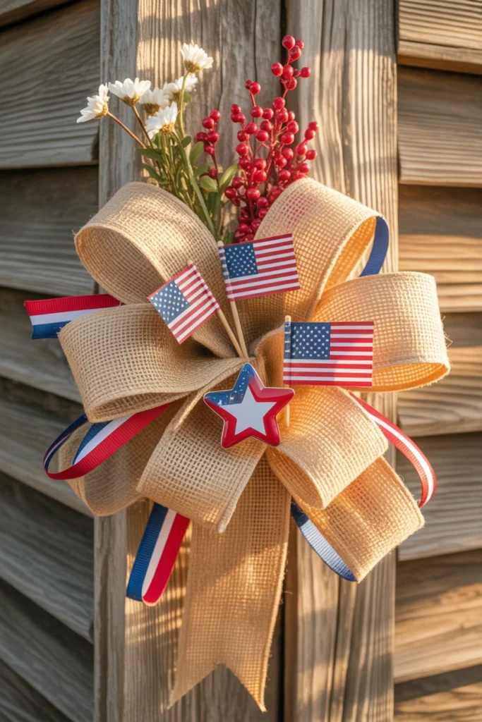patriotic star and stripe bow
