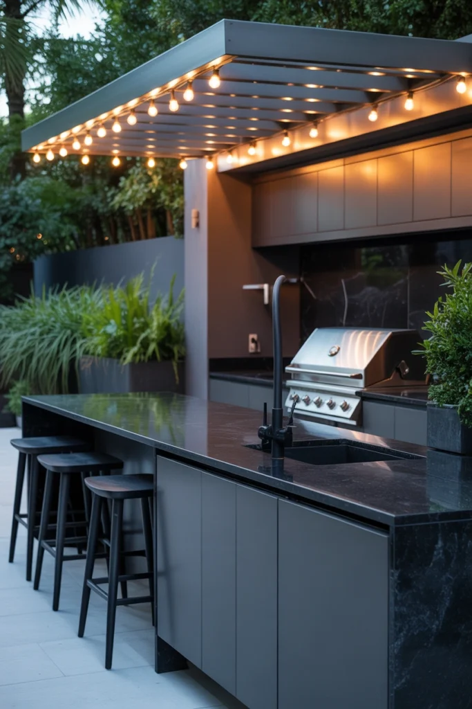 modern outdoor kitchen