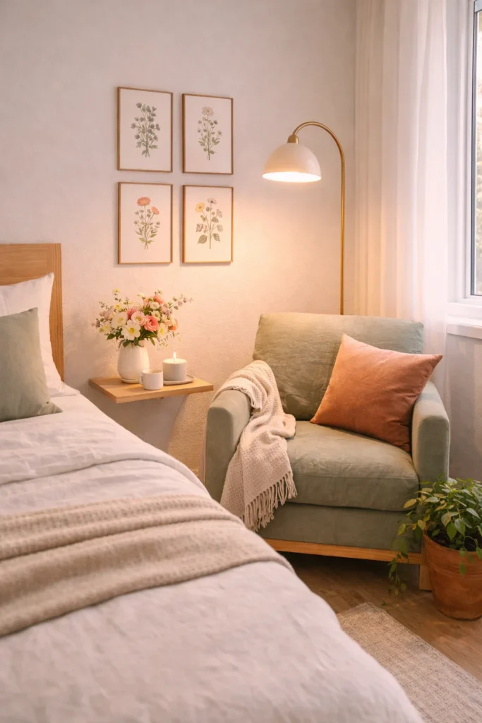 Spring Bedroom Reading Nook Corner