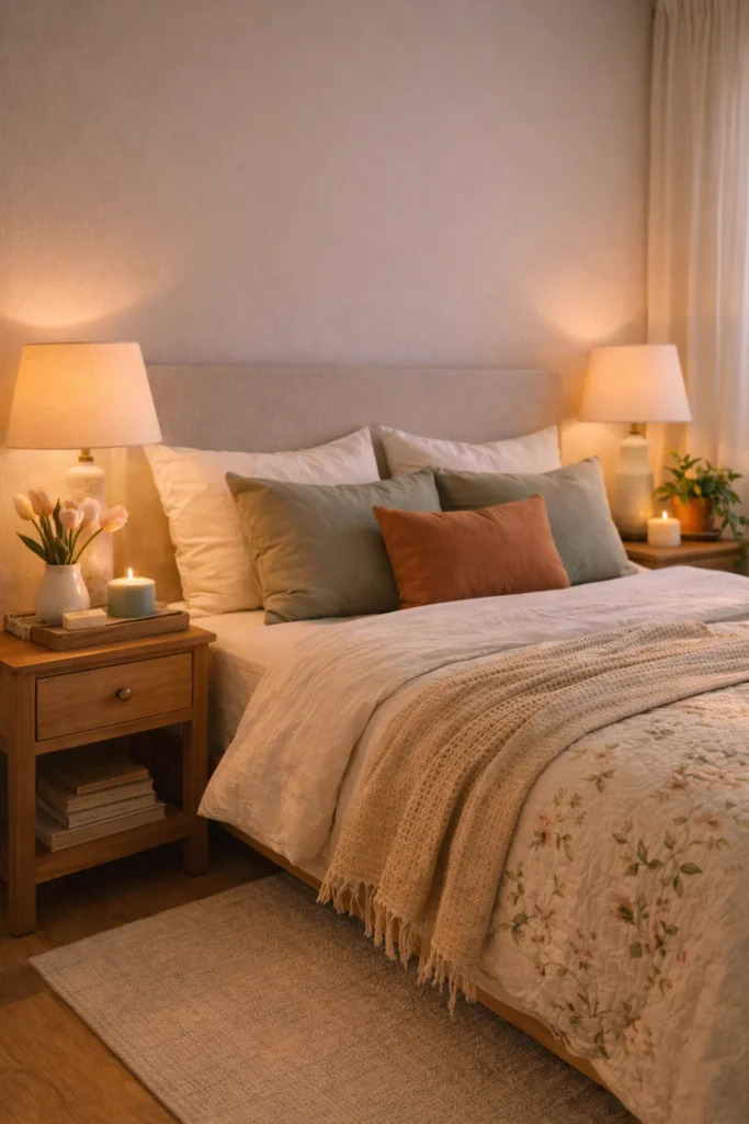 Spring Candle & Bloom Bedside Styling