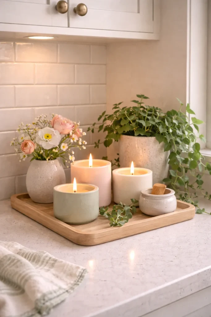 Spring Candle & Bloom Kitchen Corner
