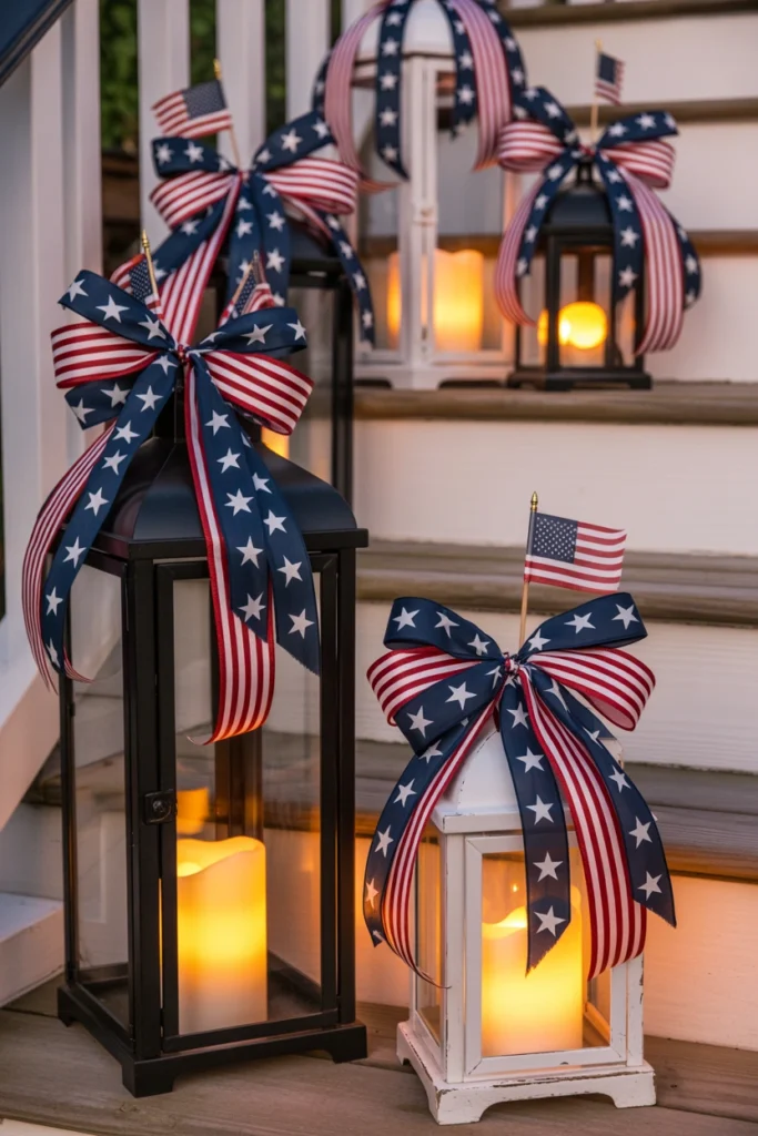 patriotic star and stripe bow