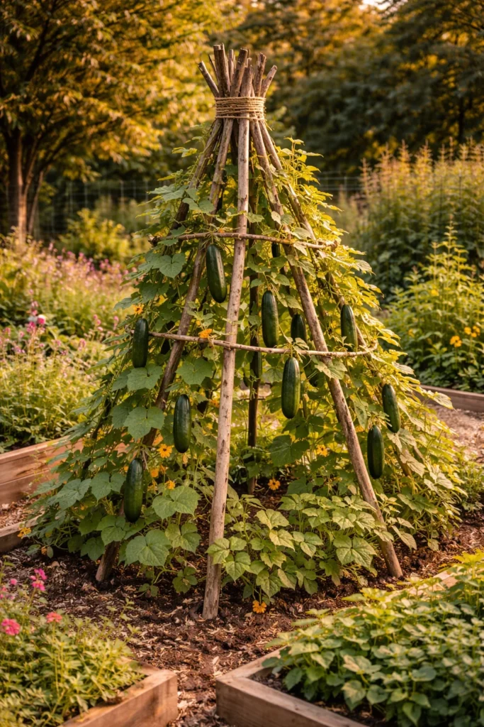 Tipi Style Natural Branch Trellis