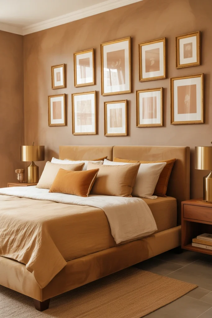luxury brown & gold bedroom