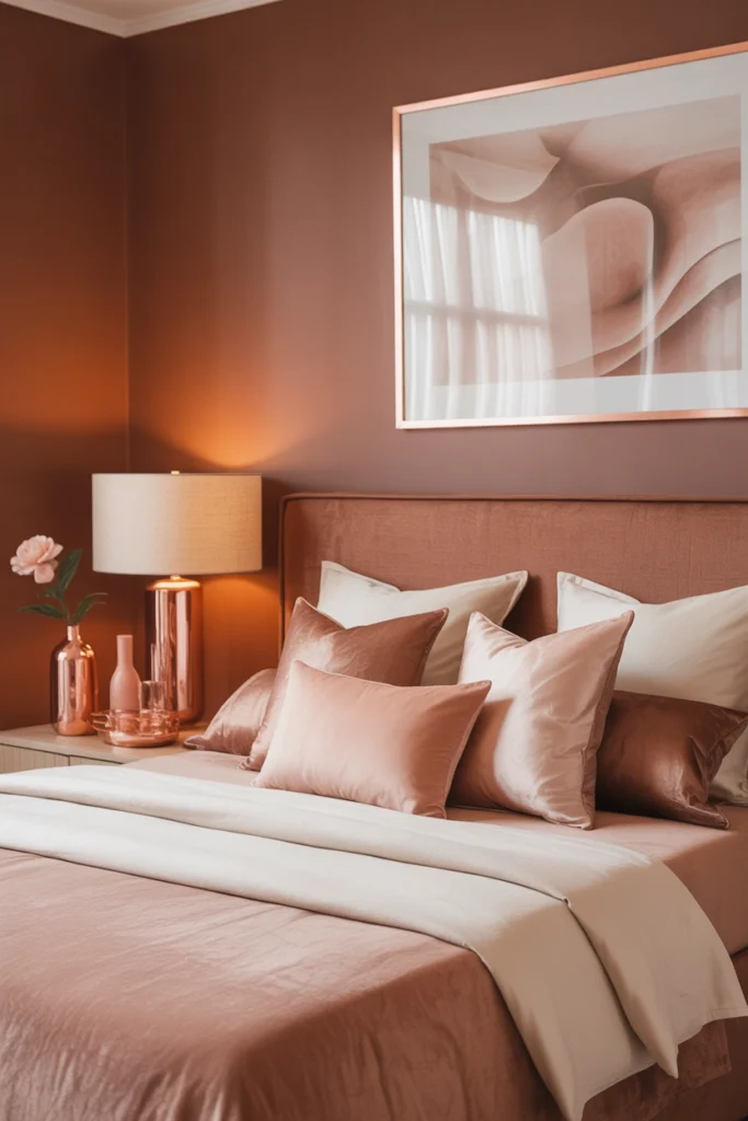 luxury brown & gold bedroom