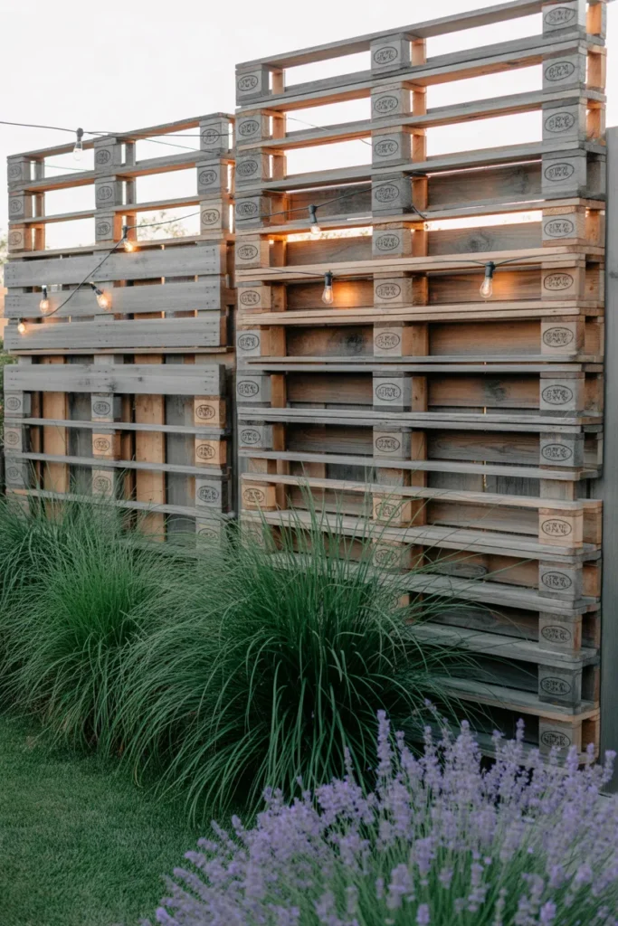 1-DIY Wooden Pallet Privacy Fence