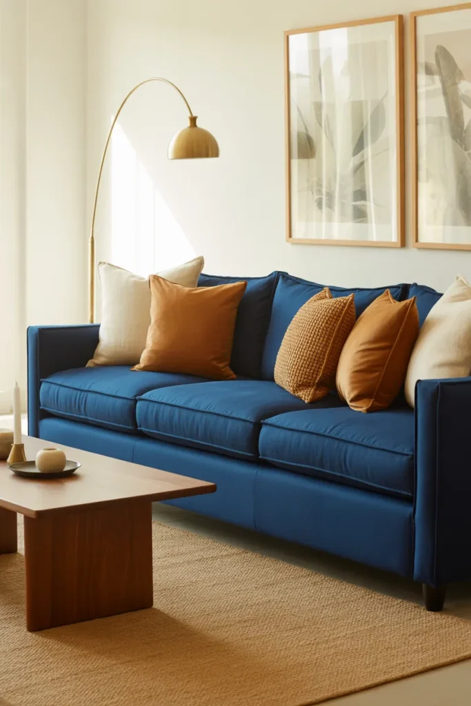 1-Navy Blue Sofa Living Room